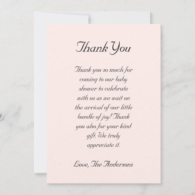 Niedliche Einhorn Rainbow Baby Dusche Dankeskarte (Vorderseite)