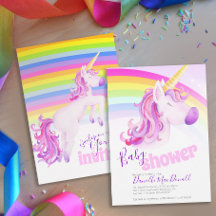 Niedliche Einhorn Regenbogenbabwdusche