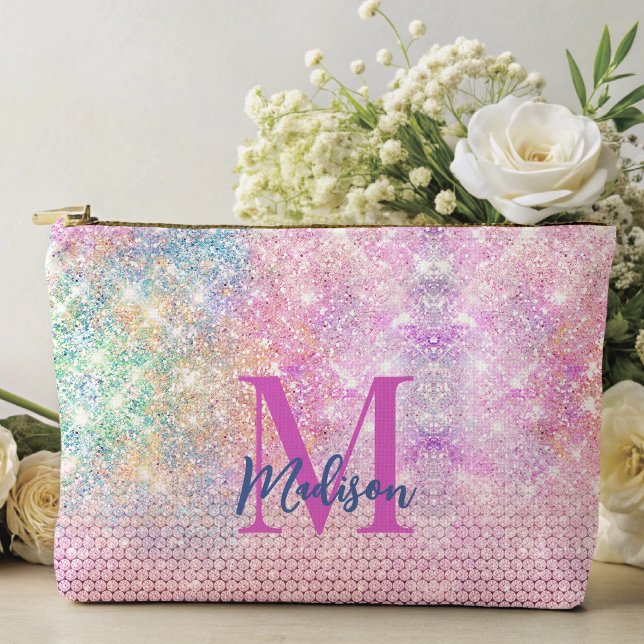 niedliche Einhorn-Rosa-Imitat Glitzer Kristall Mon Zubehörtasche (Von Creator hochgeladen)