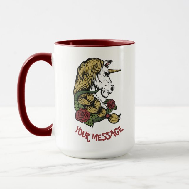 Niedliche Einhorn-Rose Tasse (Links)