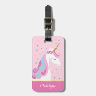 Niedliche Einhorn Sterne Glitzer Rosa Gepäckanhänger