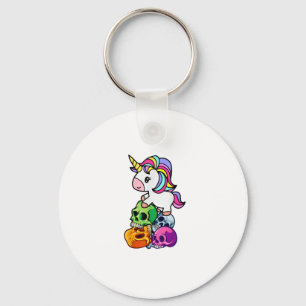 Niedliche Einhorn- und Totenschädel. Funny Goth Em Schlüsselanhänger