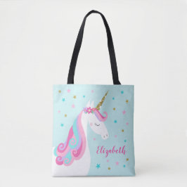 Niedliche Einhornbahn Glitzer Aqua Tasche