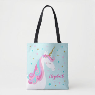 Niedliche Einhornbahn Glitzer Aqua Tasche