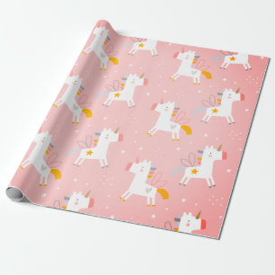 Niedliche Einhorndrucke Geschenkpapier