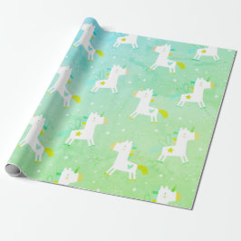 Niedliche Einhorndrucke Geschenkpapier