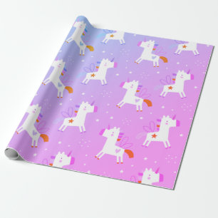 Niedliche Einhorndrucke Geschenkpapier