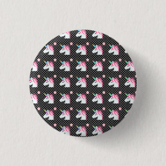Niedliche Einhörner Blume Emoji Polka Dots Muster Button
