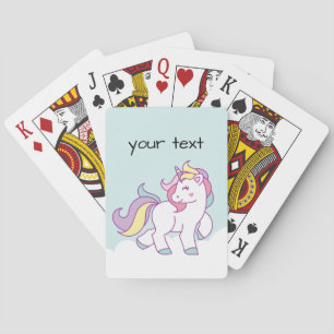 Niedliche Einhornfarbe Personalisiert Spielkarten