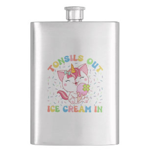 Niedliche Einhornkatze mit Eiscreme   Funny Pub Flachmann