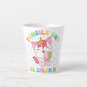 Niedliche Einhornkatze mit Eiscreme   Funny Pub Milchtasse