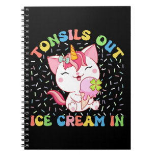 Niedliche Einhornkatze mit Eiscreme Funny Pub Notizblock