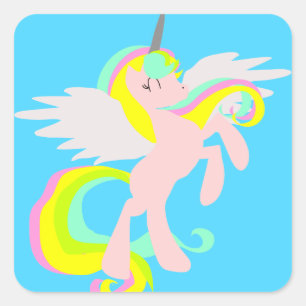 Niedliche Einhornkleber Quadratischer Aufkleber