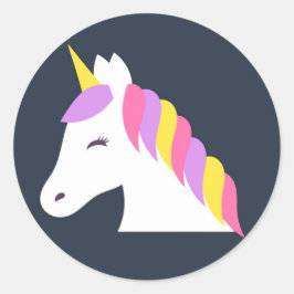 Niedliche Einhornklemme Runder Aufkleber