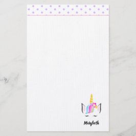 Niedliche Einhornkrone zeichnend Mädchenname Briefpapier