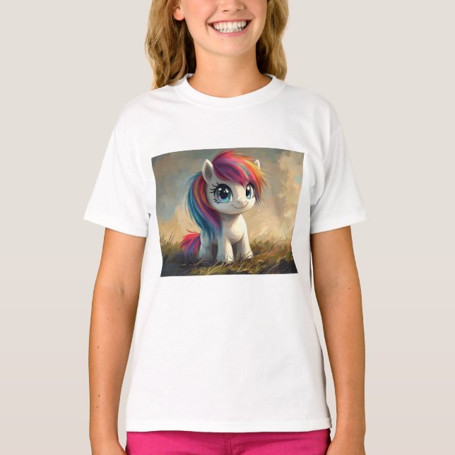 Niedliche Einhornmalerei T-Shirt (Vorderseite)