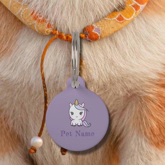 Niedliche Einhornmarkierung für Lila Haustiere Haustiermarke (Cute Unicorn Purple Pet Tag)