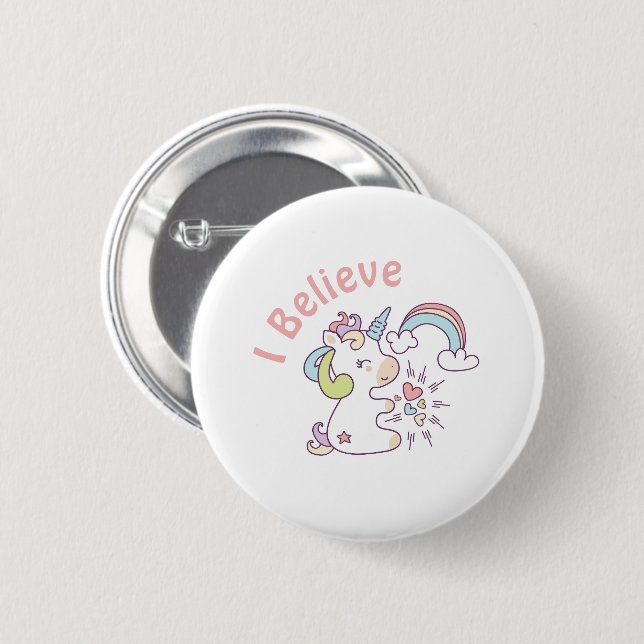 Niedliche Einhornpastel Button (Vorne & Hinten)