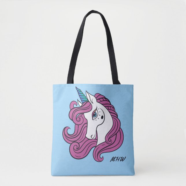 Niedliche Einhorntüten für Monogramm und Farbtüten Tasche (Vorderseite)
