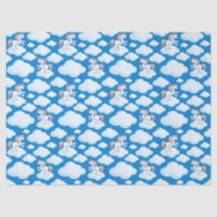 Niedliche Einhornwolken Whimsical Blue Pattern