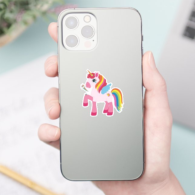 Niedliche Einicorn-Vinyl-Aufkleber Aufkleber (Telefon)