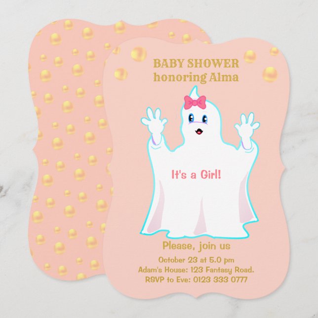 Niedliche Einladung der Babydusche (Vorne/Hinten)