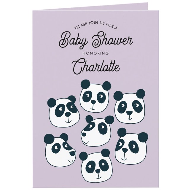 Niedliche Einladung der Babydusche von Riesenpanda (Cute personalized custom text Panda Bear baby shower invitation)