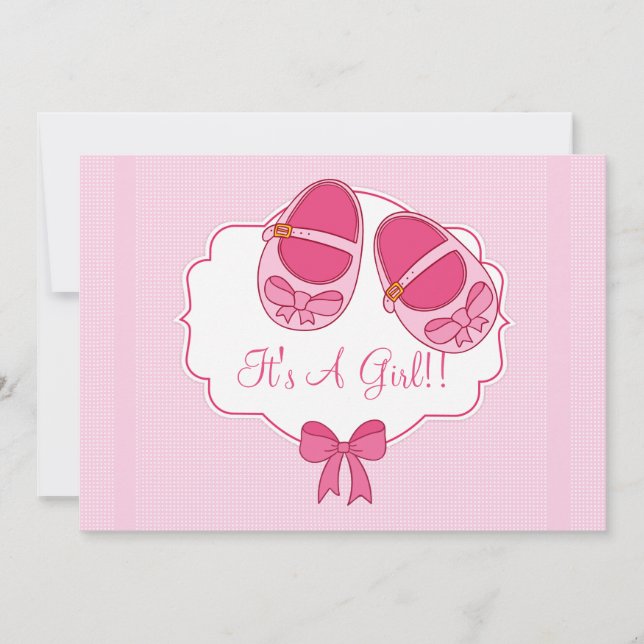 Niedliche Einladung "Mary Janes" Kinderdusche (Vorderseite)