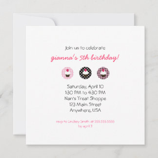 Niedliche Einladung von Cupcake