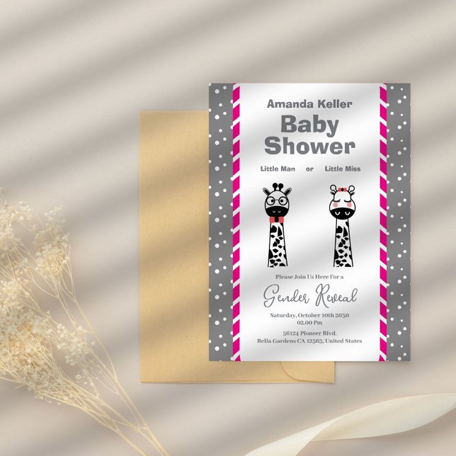 Niedliche Einladung von Giraffen Gender (Von Creator hochgeladen)