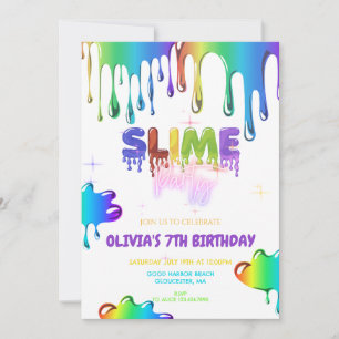 Niedliche Einladung von Slime Birthday