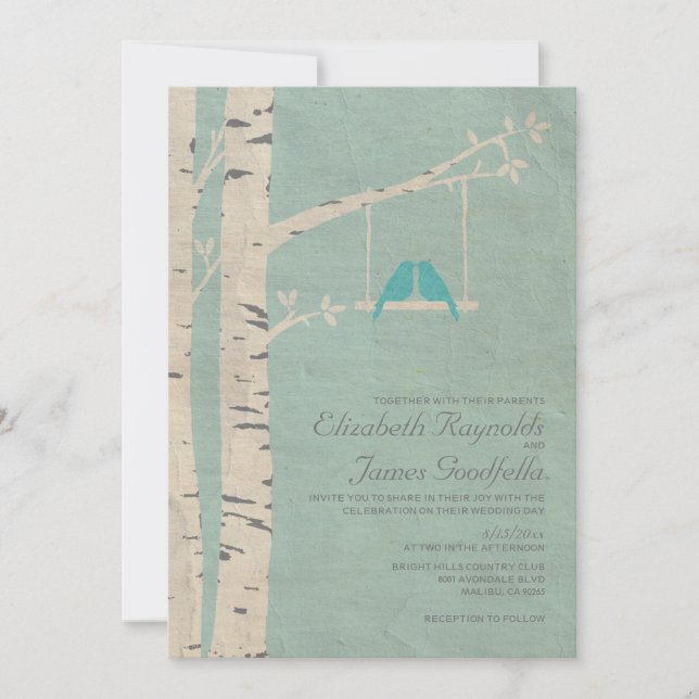 Niedliche Einladungen zur Hochzeit von Blauwild (Vorderseite)