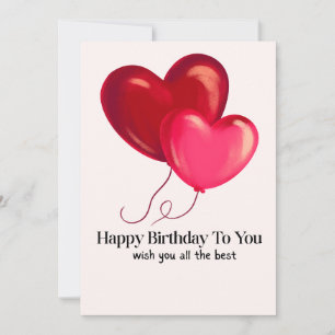 Niedliche Einladungs-Karte "Two Heart Balloon Birt Einladung