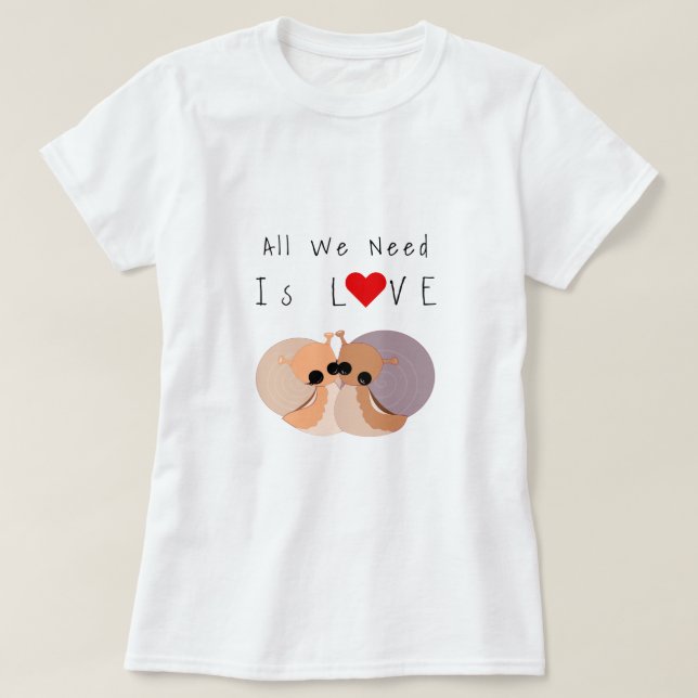 Niedliche EinzelSchnecke T - Shirt Liebe Geschenk  (Design vorne)