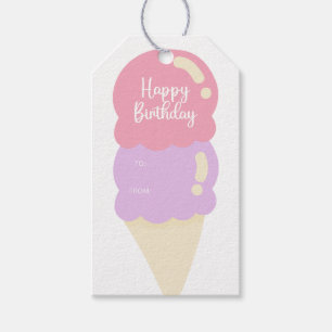 Niedliche Eiscreme Cone Happy Birthday Geschenkanhänger