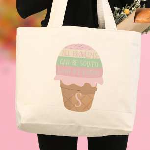 Niedliche Eiscreme Mit Monogramm Jumbo Tote Bag Stoffbeutel