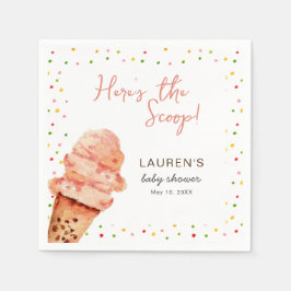 Niedliche Eiscreme mit Sprinkles Babydusche Serviette