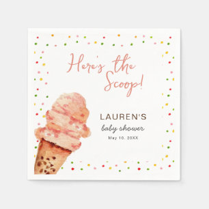 Niedliche Eiscreme mit Sprinkles Babydusche Serviette