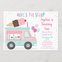 Niedliche Eiscreme Truck Geburtstag