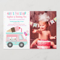 Niedliche Eiscreme Truck Geburtstag