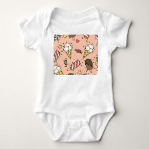 Niedliche Eiscreme und Lollipops: Nahtlos Baby Strampler