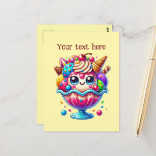 Niedliche Eisfreunde auf der Postkarte
