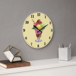 Niedliche Eisfreunde Große Wanduhr