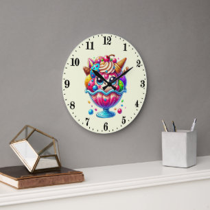 Niedliche Eisfreunde Große Wanduhr