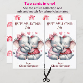 Niedliche Elefant Kid's Valentine Party Klassenzim Postkarte