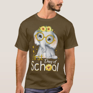 Niedliche Elefant Sonnenblume Girl Back T-Shirt