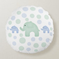Niedliche Elefanten Blue Green Punkte Kinderzimmer