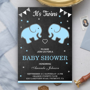 Niedliche Elefanten Einladung der Baby-Dusche von 
