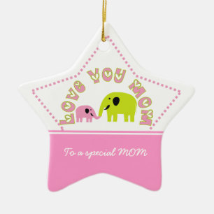 Niedliche Elefanten Muttertagsgeschenk Keramik Ornament