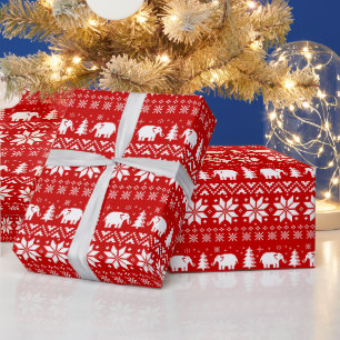 Niedliche Elefanten Weihnachts-Weihnachtsmuster Ro Geschenkpapier